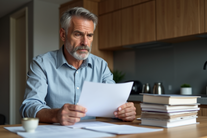 Homme d'affaires en réunion dans une cuisine moderne