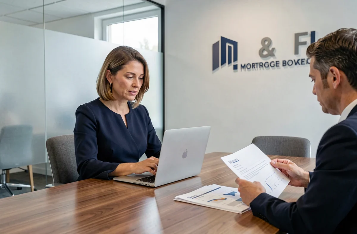 Courtière IN & FI en train de simuler un prêt immobilier avec un client à Besançon